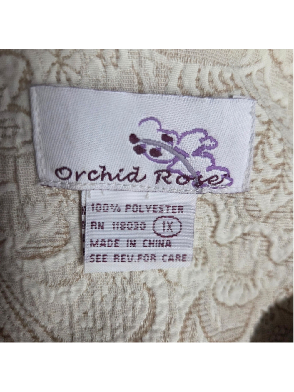 Orchard Rose Cream Women's Jacket w/Floral Design Formalwear Blazer Size 1X - Picture 3 of 4